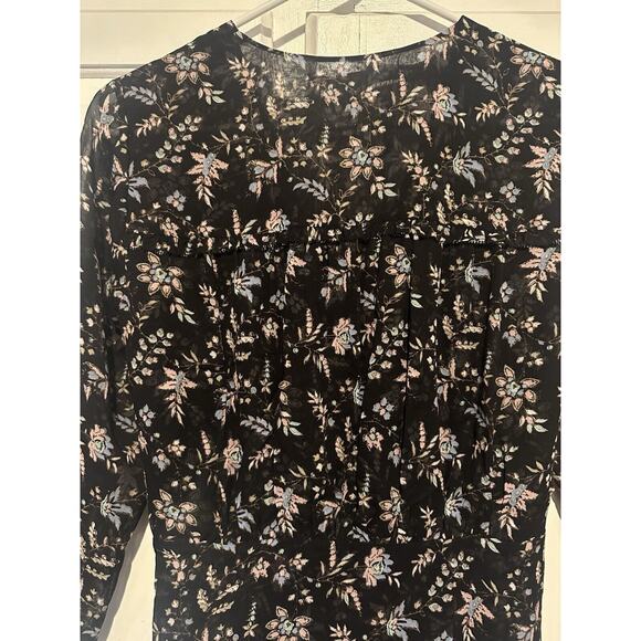 Veronica Beard Merrill 100% Silk Midi Dress High Front Slit Lined Floral Size 4 - Picture 13 of 16